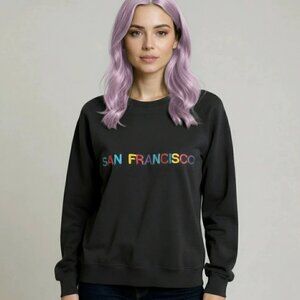 San Francisco Vintage HRLA rainbow embroidered sweatshirt made in USA